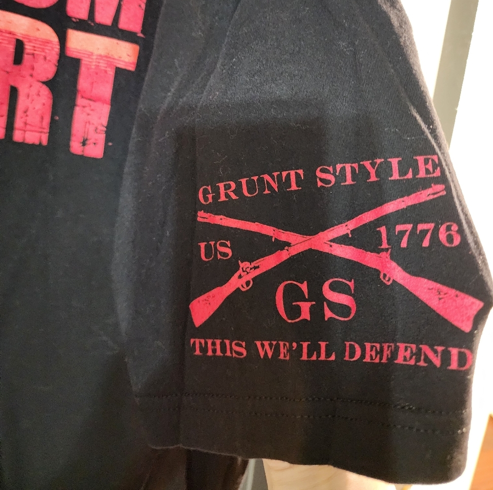 Grunt Style Black Tee with Red Graphic - Picture 2 of 3